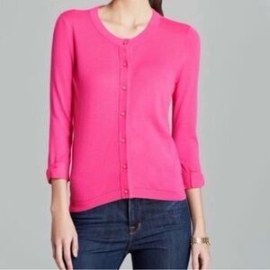 Kate Spade Bow Sleeve Cardigan, Small, Vibrant Pink